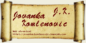 Jovanka Komlenović vizit kartica